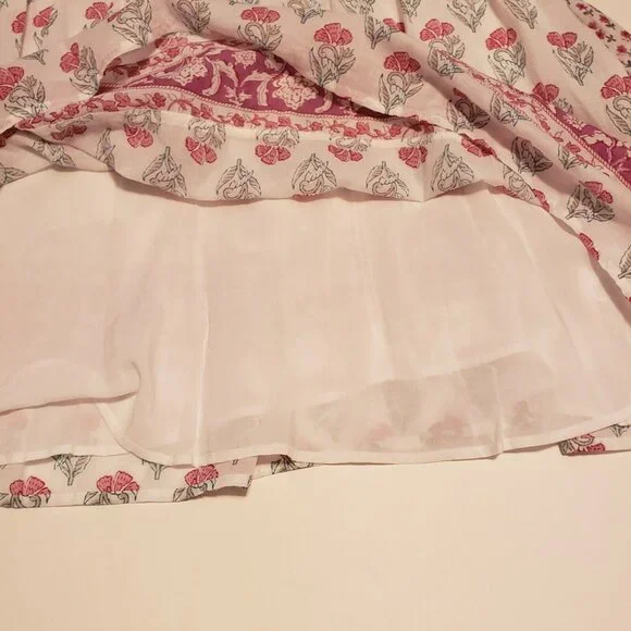 NWOT Haute Hippie Long Sleeve Dress Boho Lined Floral‎ Cotton Rayon Size Small - Picture 8 of 13